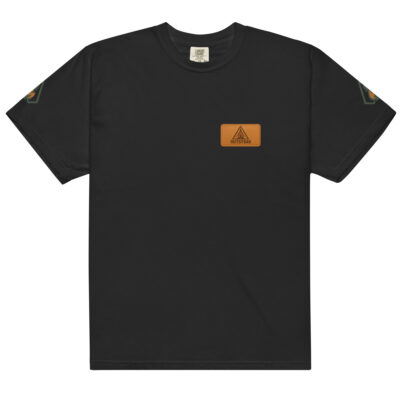 Outsydas Leather Patch Effect Unisex garment-dyed heavyweight t-shirt