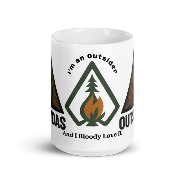 I’m An Outsider And I Bloody Love It | Outsydas White Glossy Mug - Image 6