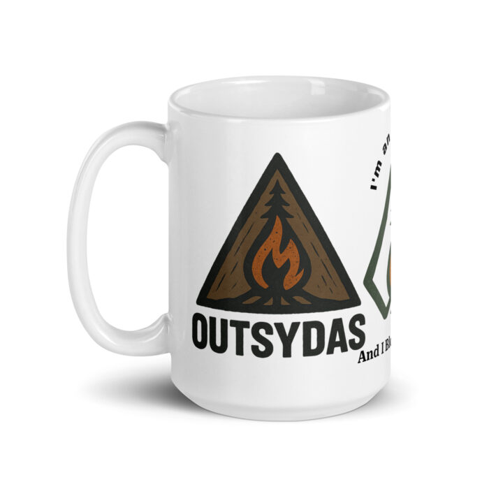 I’m An Outsider And I Bloody Love It | Outsydas White Glossy Mug - Image 5