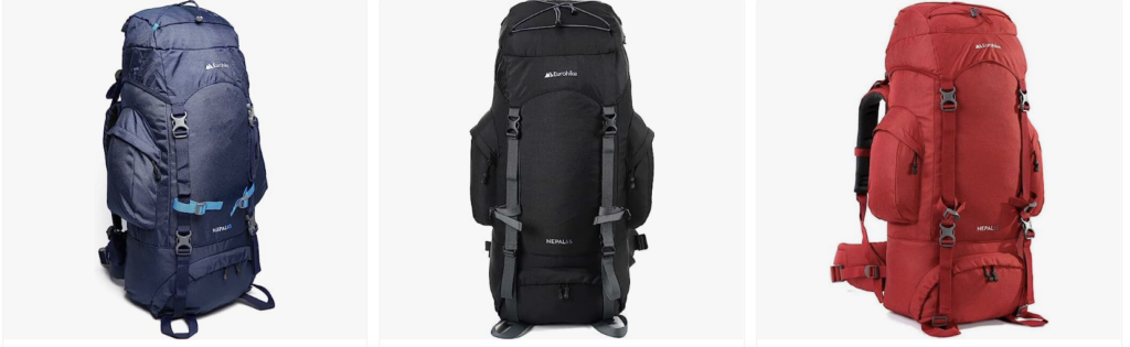Eurohike Nepal 65L Rucksacks 3 Colours red, black and blue